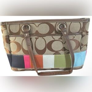 Coach EUC Legacy Stripe Tote/Diaper Bag